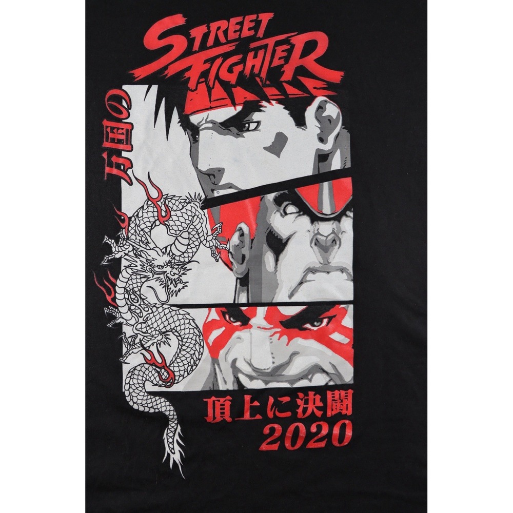 Y2K Grunge Cyberpunk Capcom Street Fighter Ryu Graphic Kanji Shirt Mens 2XL - Picture 2 of 4
